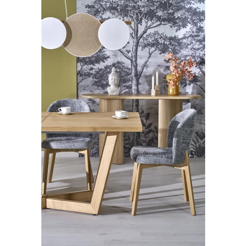 STÓŁ ROZKŁADANY 160 - 250 X 90 X 77 CM DĄB NATURALNY/DĄB NATURALNY